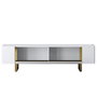Hanah Home Mueble para TV Blanco y Dorado